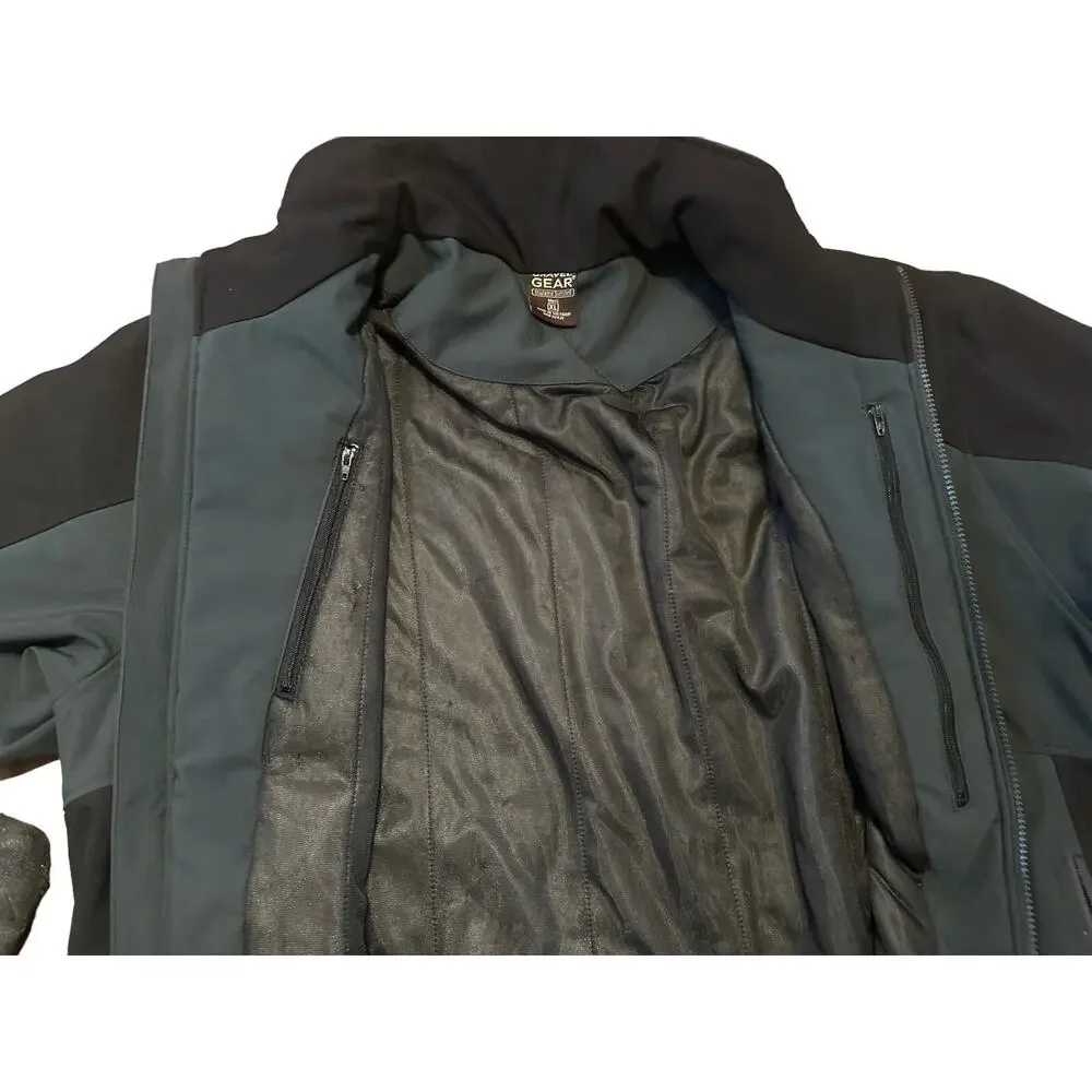 Black Gray Gravel Gear Mens Insulated Soft Shell Jacket Size X-Large